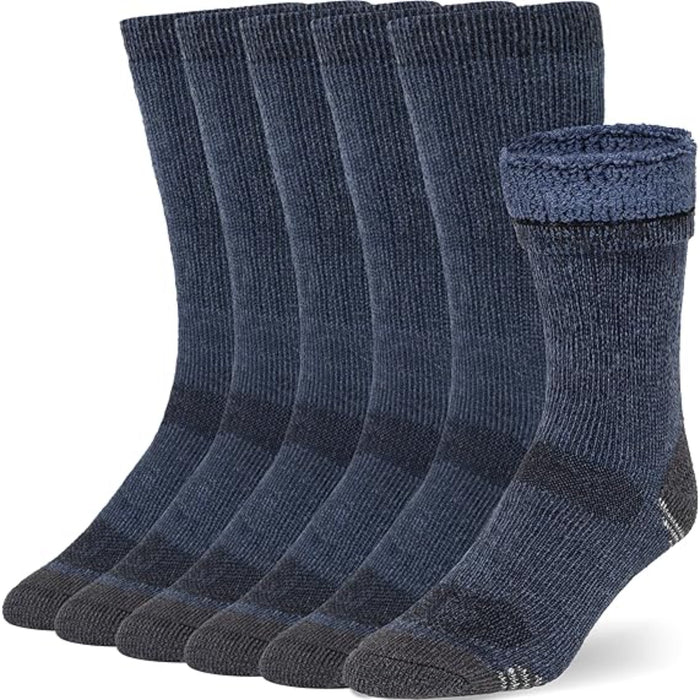 Pack Of 6 Pair Heavy Duty Thermal Wool Cushioned Socks