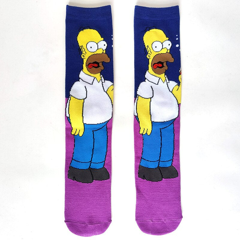 Cartoon Printed Street Wear Casual Sock