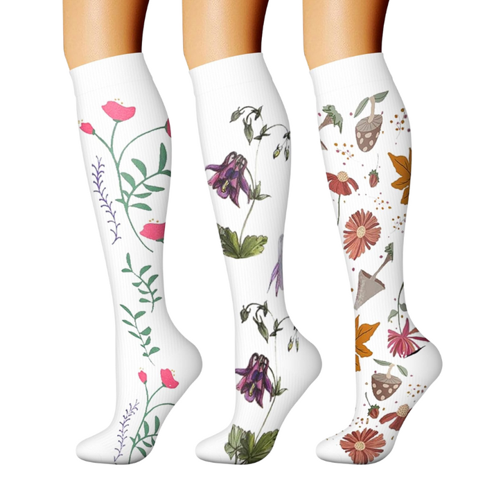 Pack Of 3 Minimalistic Style Athletic High Compression Socks