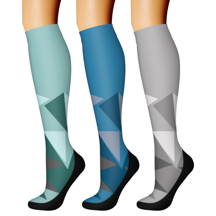 Pack Of 3 Minimalistic Style Athletic High Compression Socks