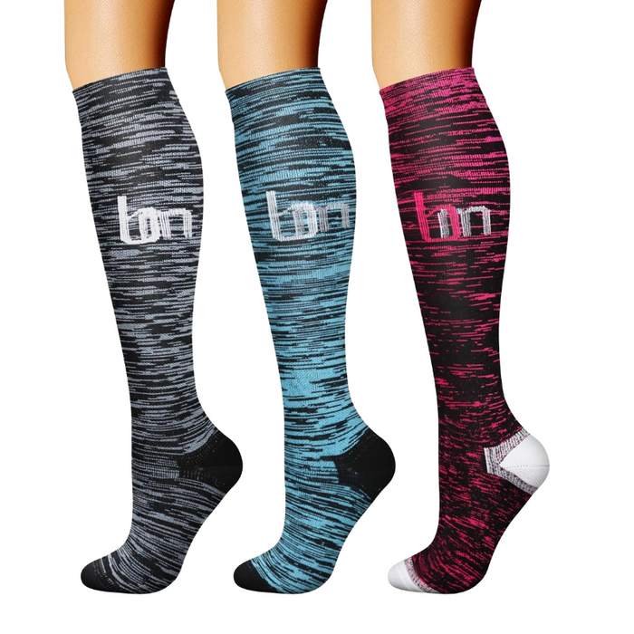 Pack Of 3 Minimalistic Style Athletic High Compression Socks