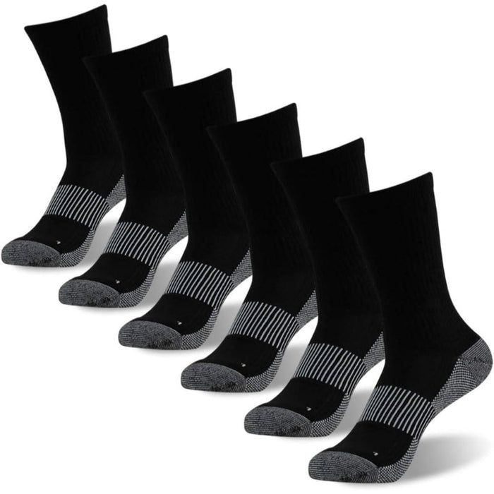 Pack Of 6 Copper Compression Hiking Antimicrobial Socks