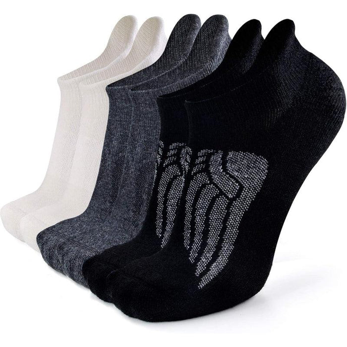 6 Pairs Merino Wool Compression Socks - Anti Blister Stability