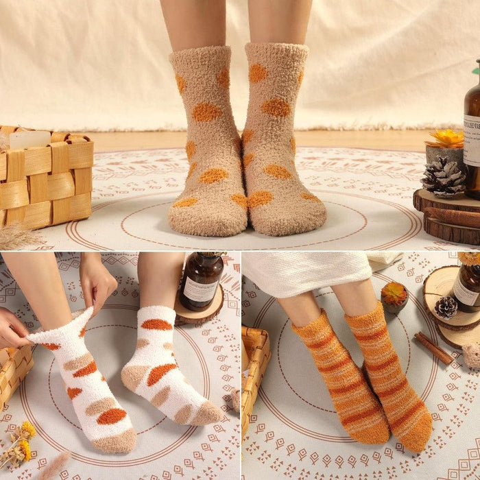 Pack Of 6 Plush Toe Slipper Socks