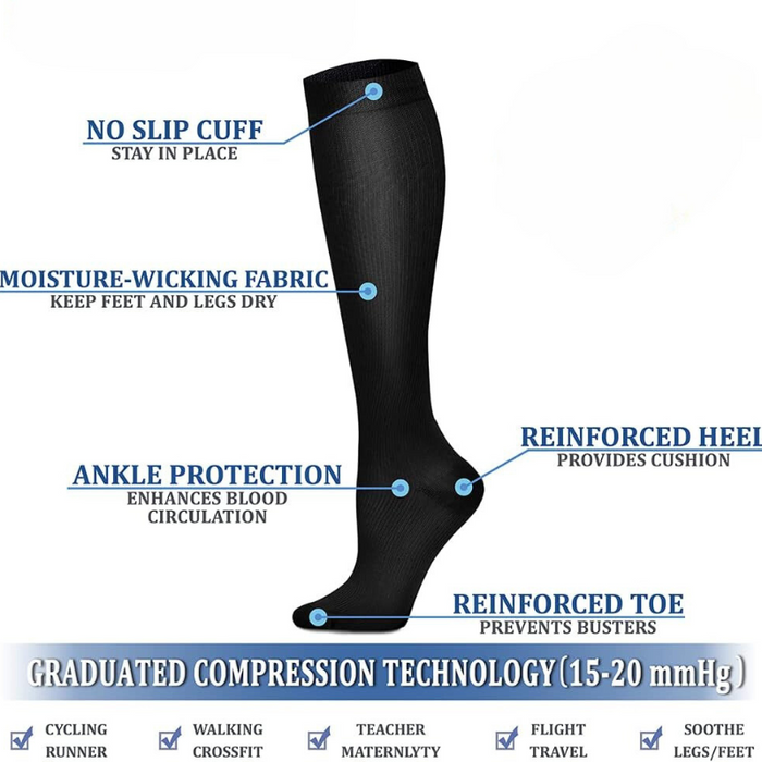 Pack Of 8 Design Compression Socks