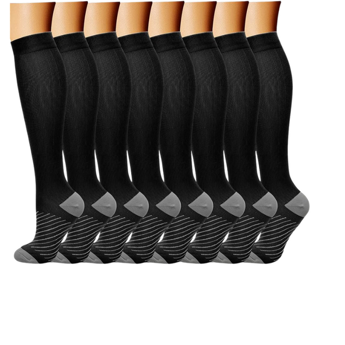 Pack Of 8 Printed Pattern Compression Socks