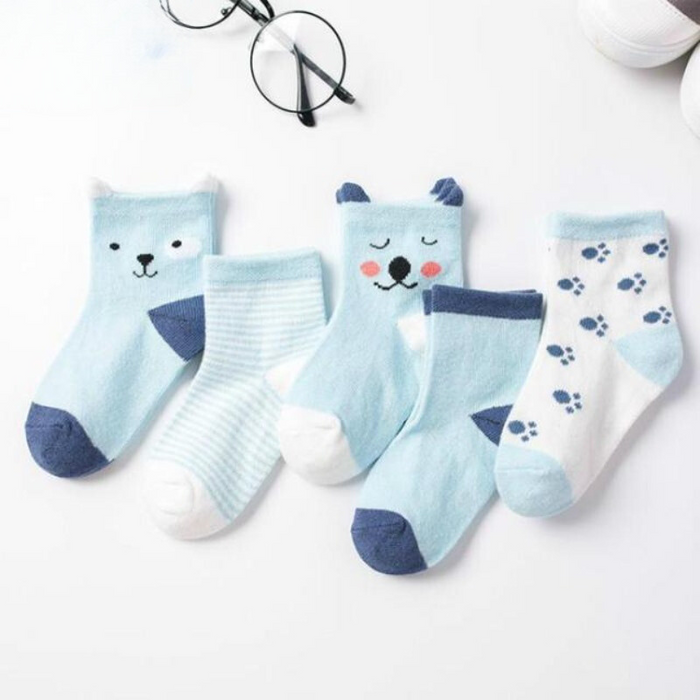 5 Pairs Newborn Socks Pure Cotton