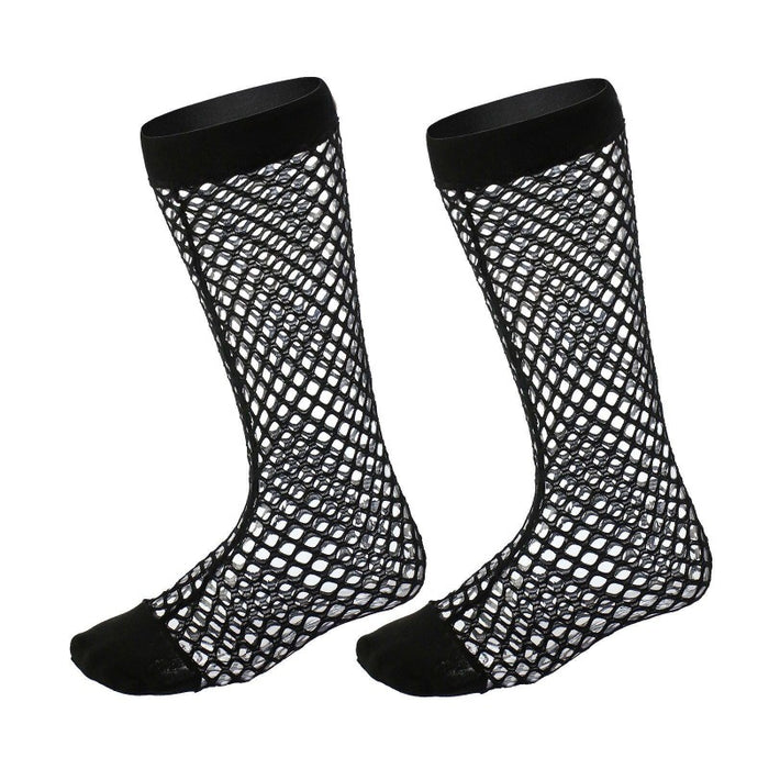 Men Fishnet Transparent Casual Socks