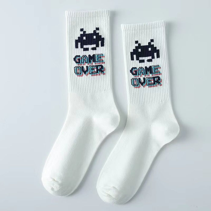 Cartoon Printed Long Hip Hop Style Sock