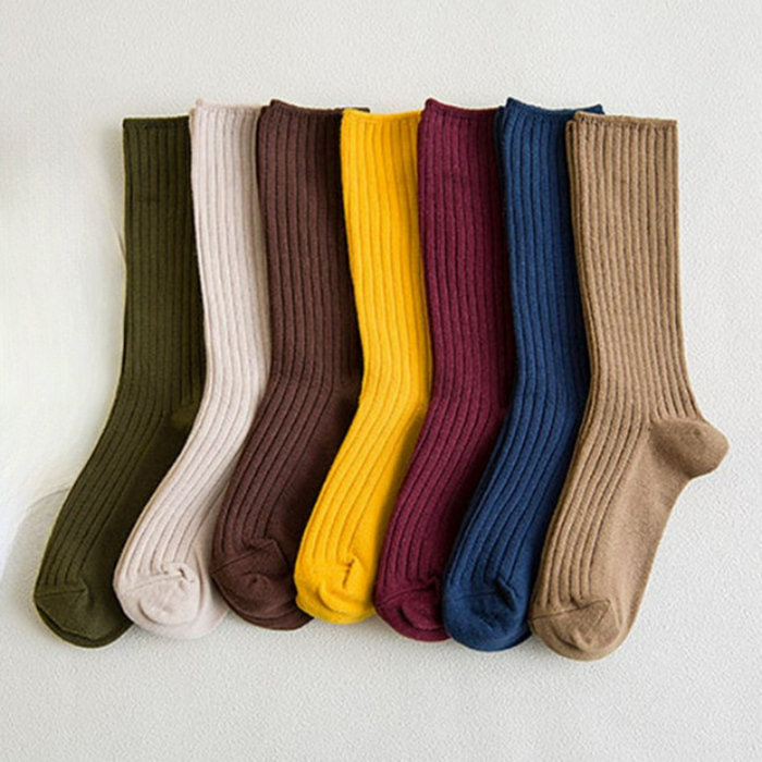 Loose And Long Solid Color Socks