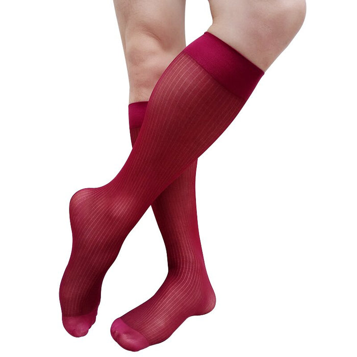 Men Formal Knee High Striped Casual Socks