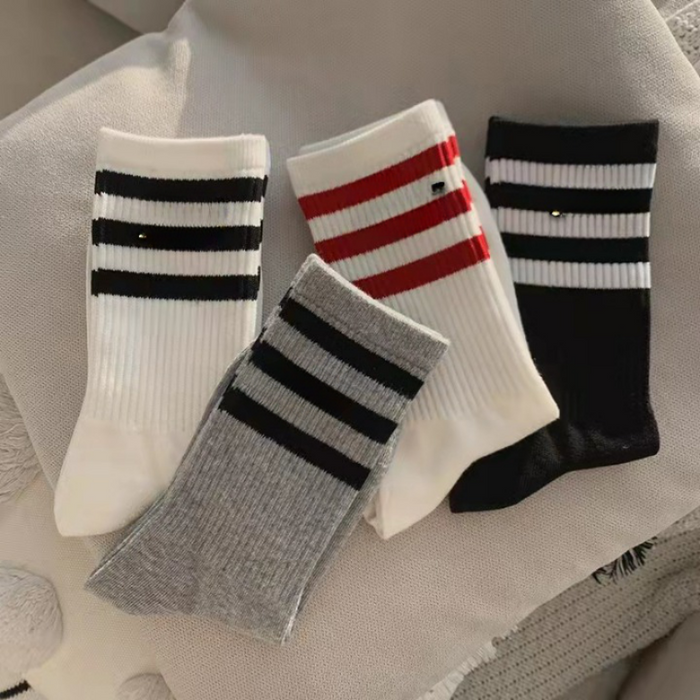 Striped Solid Color Socks