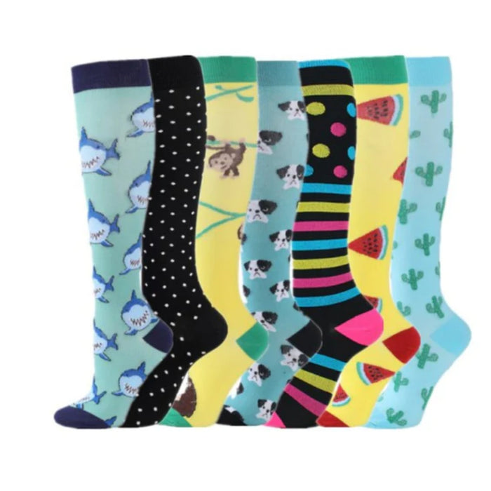 Graphic Printed Long Breathable Socks