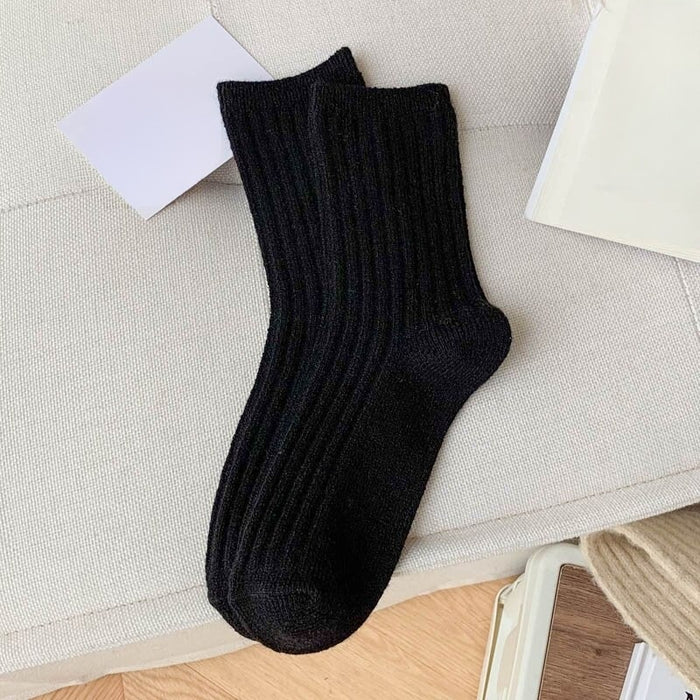 Solid Thick Thermal Long Socks