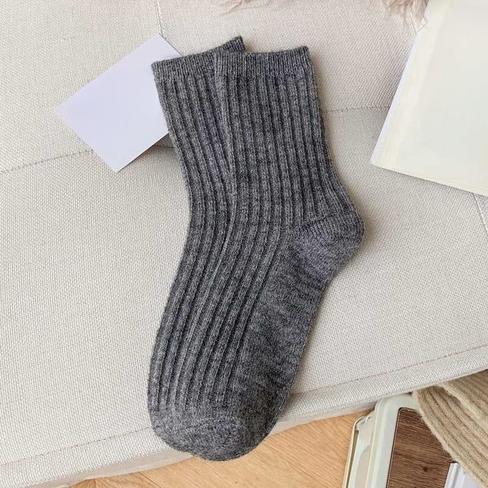 Solid Thick Thermal Long Socks