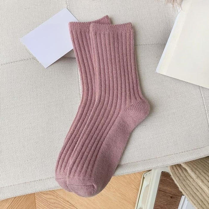Solid Thick Thermal Long Socks