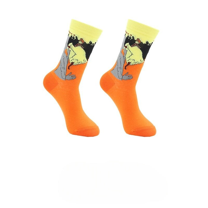 Retro Abstract Printed Night Socks