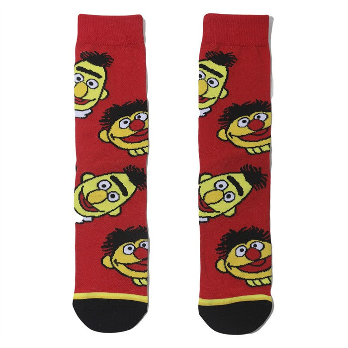 Red Happy Men Cotton Casual Socks