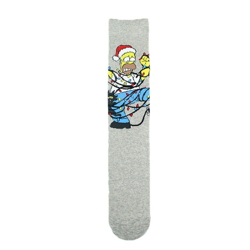 Grey Simpson Christmas Men Casual Socks