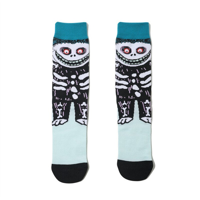 Skeleton Print Men Casual Socks