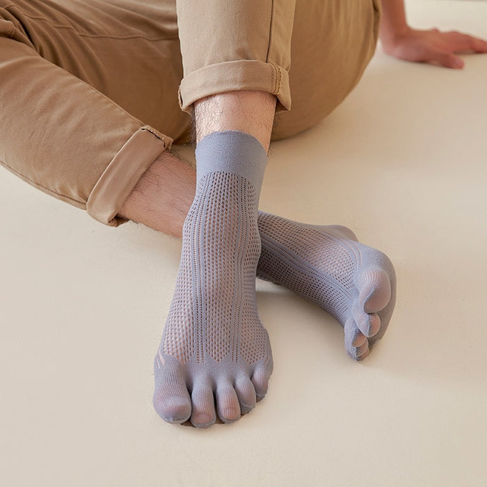 Men Thin Sheer Five Finger Casual Socks