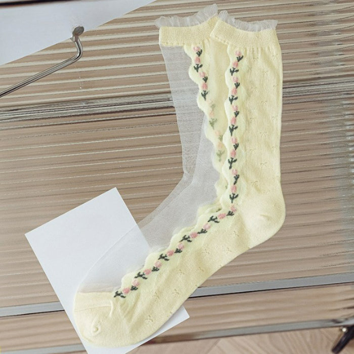 Retro Flower Patterned Socks