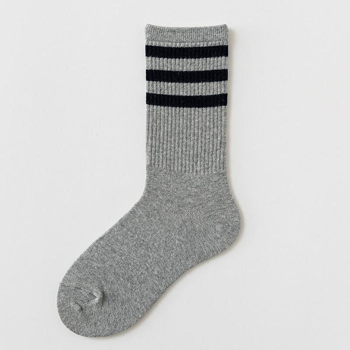 Striped Solid Color Socks