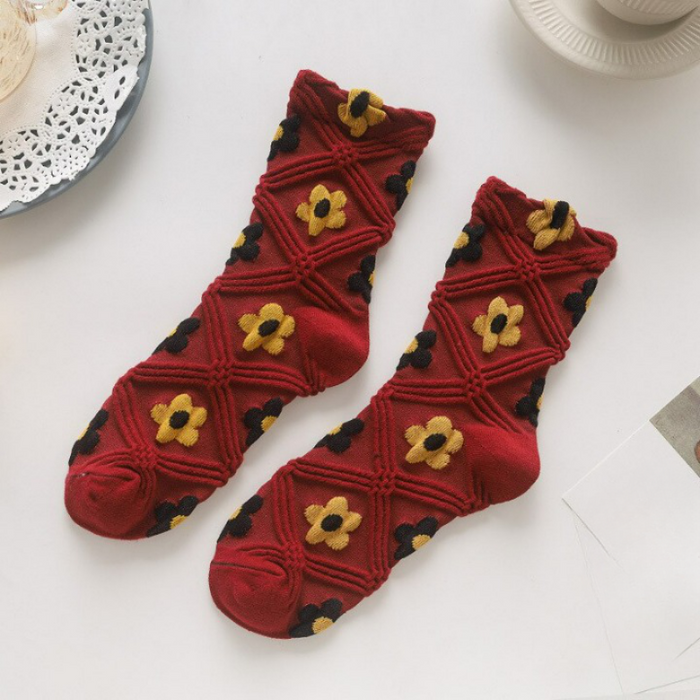 Long Printed Cotton Socks