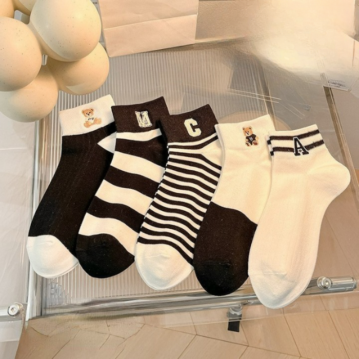Elegant Printed Casual Cotton Socks