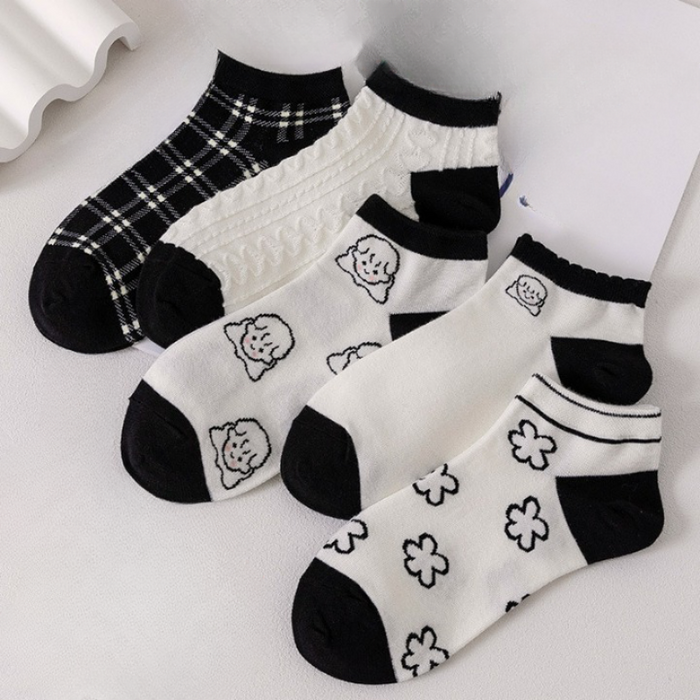 Elegant Printed Casual Cotton Socks