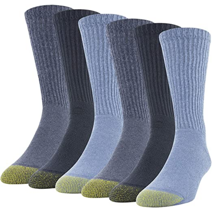 Men's Blue Cotton Socks  6 Sets