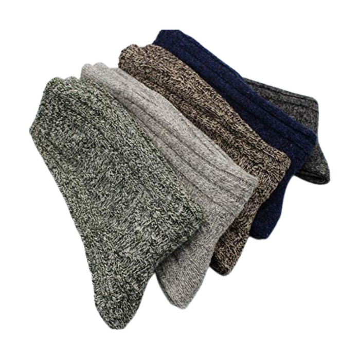 5 Pair Vintage Thick Knit Women Winter Wool Socks
