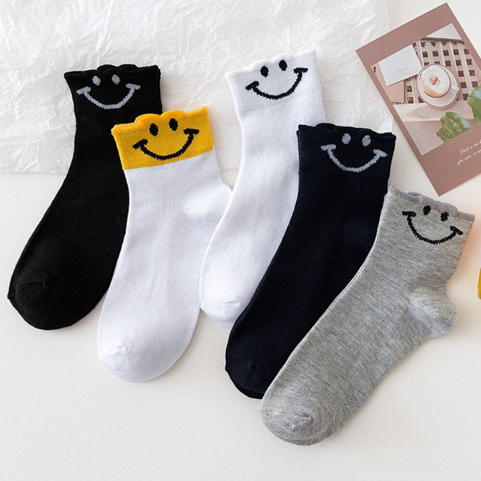 5 Pairs Of Printed Socks For Women