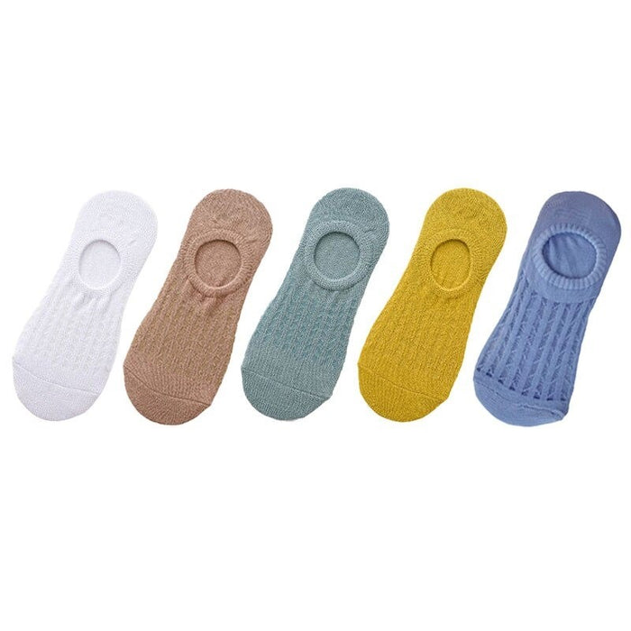 Non-Slip Casual Solid Invisible Socks