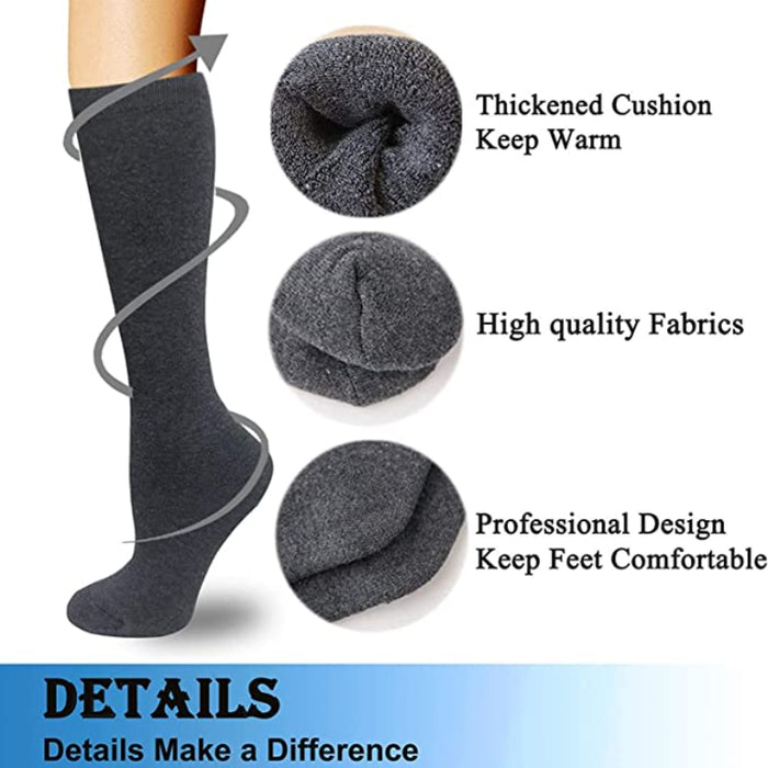 5 Pairs Of Warm Knee High Socks For Women
