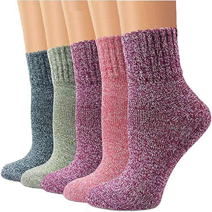 5 Pack Vintage Soft Thick Socks For Women