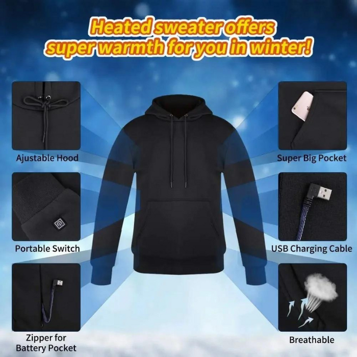 Heated Hoodie - Cozy Thermal Wear for Outdoor Comfort