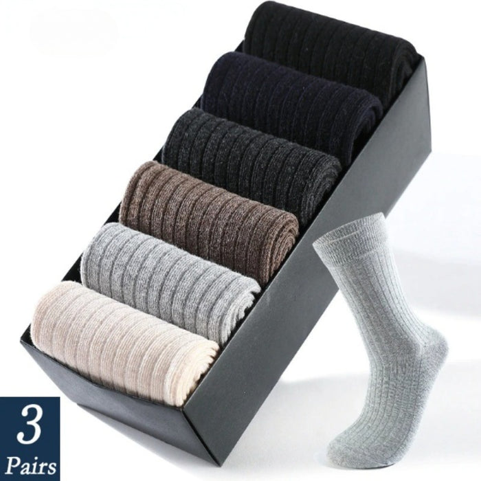 3 Pairs Of Cotton Winter Men's Socks