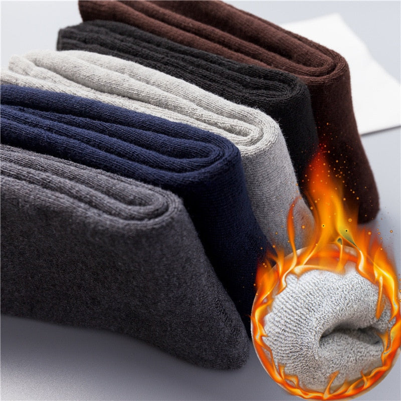 5 Pairs Of Men's Winter High-Quality Cotton Socks