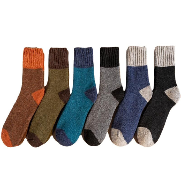 5 Pairs Of Warm Winter Retro Fashion Socks