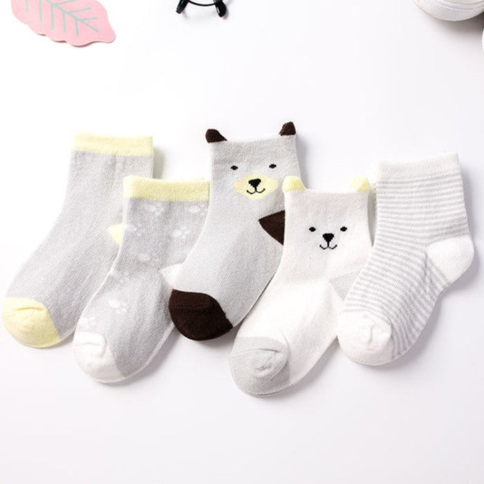 5 Pairs Newborn Socks Pure Cotton