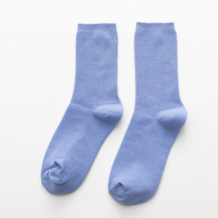 Loose Solid Cotton Long Socks for Women
