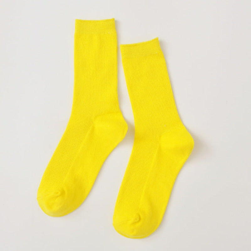 Loose Solid Cotton Long Socks for Women